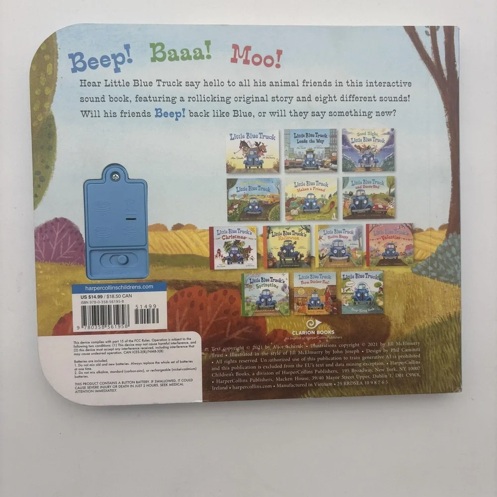 What Do You Say Little Blue‎ Truck? Schertle McElmurry Blue Board Kids Animals